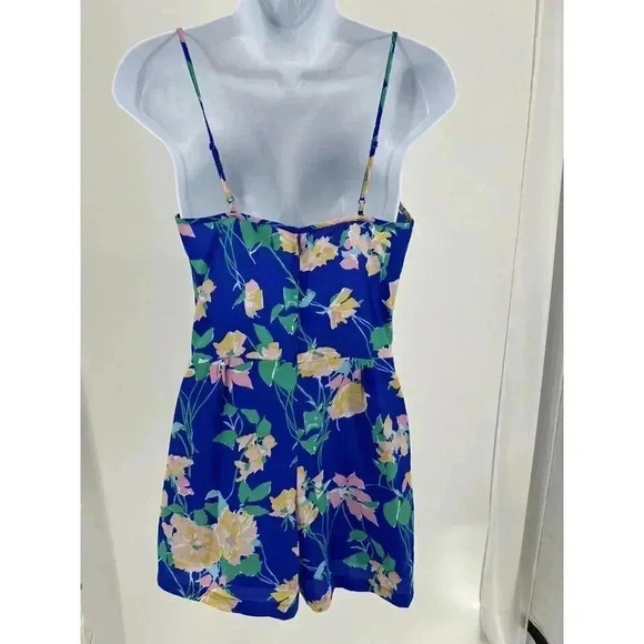 Yumi Kim Lea Romper Floral Pink Adjustable Strap Pockets Lined Beach XS EUC - Picture 4 of 8